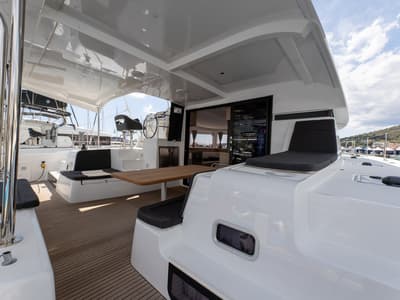 Deck of Aventus, a Lagoon 42 catamaran at Split, Croatia