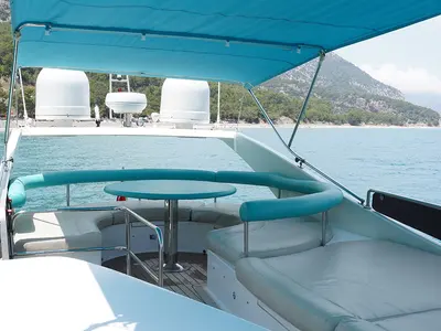 Deck of ADELYA, a Gulet Leomar 59 yacht at Konyaaltı, Turkey