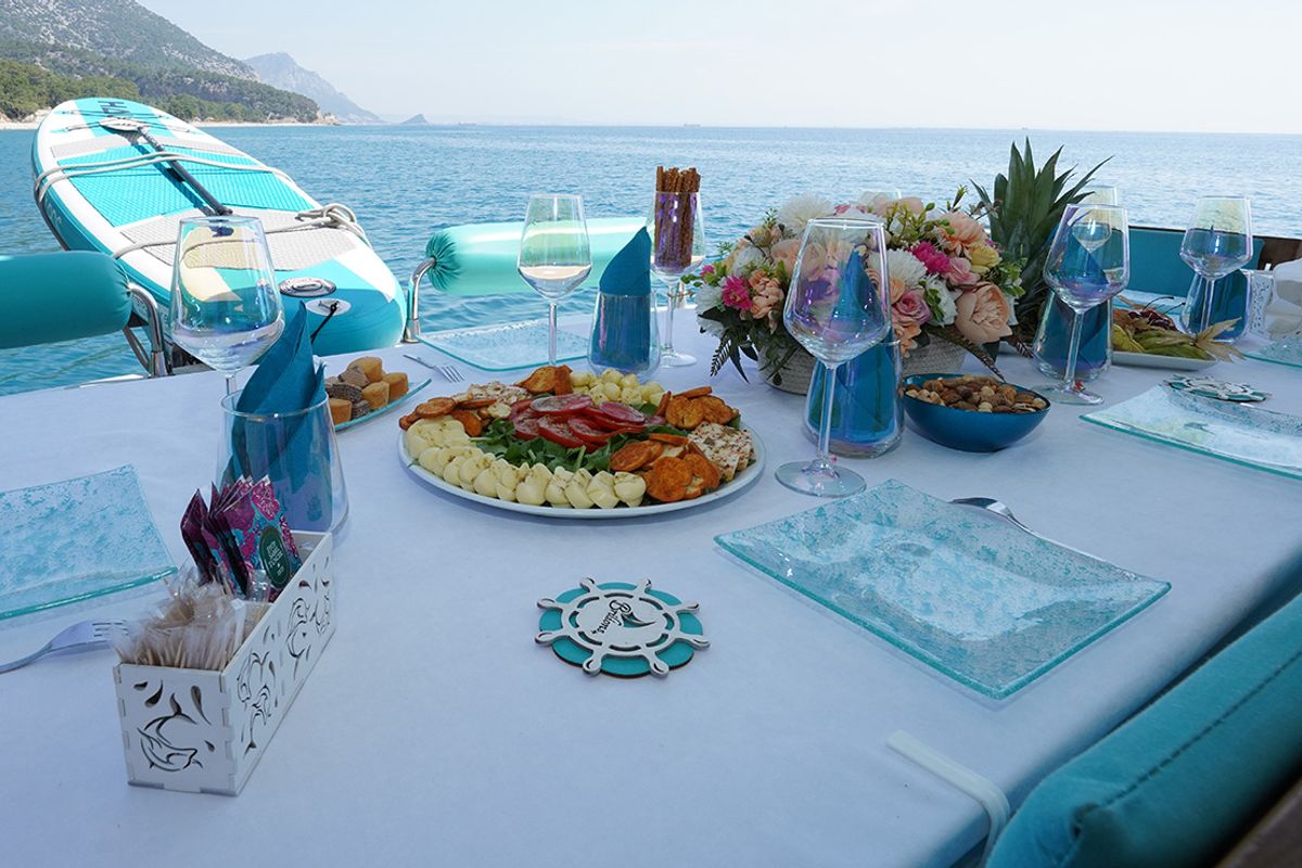 Deck of ADELYA, a Gulet Leomar 59 yacht at Konyaaltı, Turkey