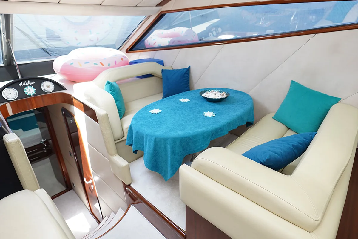 Salon of ADELYA, a Gulet Leomar 59 yacht at Konyaaltı, Turkey