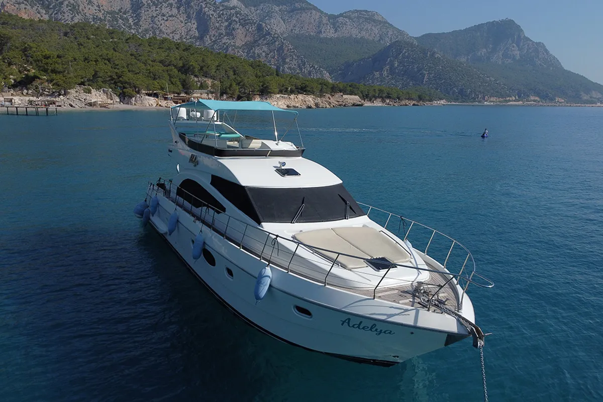 Exterior view of ADELYA, a Gulet Leomar 59 yacht at Konyaaltı, Turkey