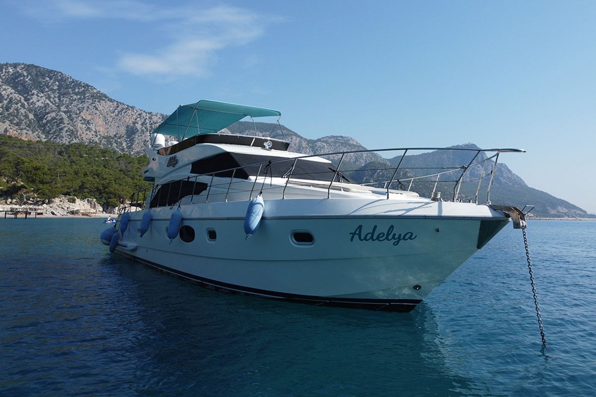 Exterior view of ADELYA, a Gulet Leomar 59 yacht at Konyaaltı, Turkey