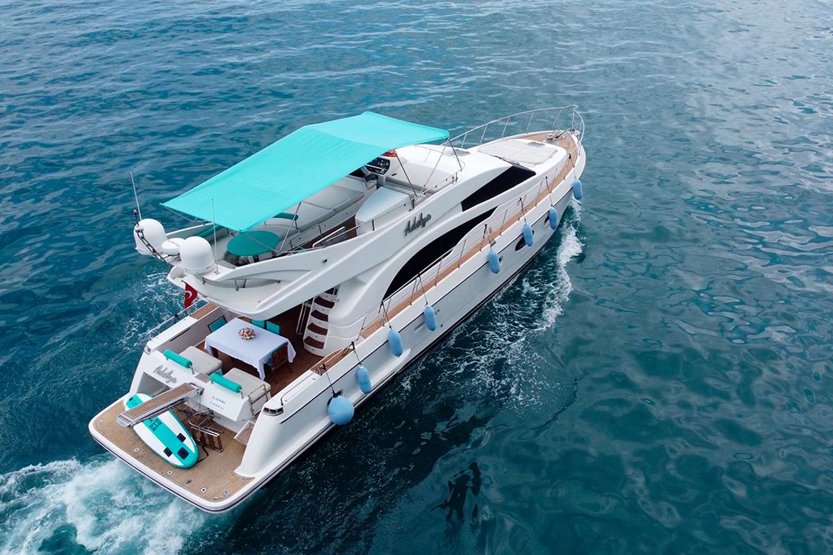 Exterior view of ADELYA, a Gulet Leomar 59 yacht at Konyaaltı, Turkey