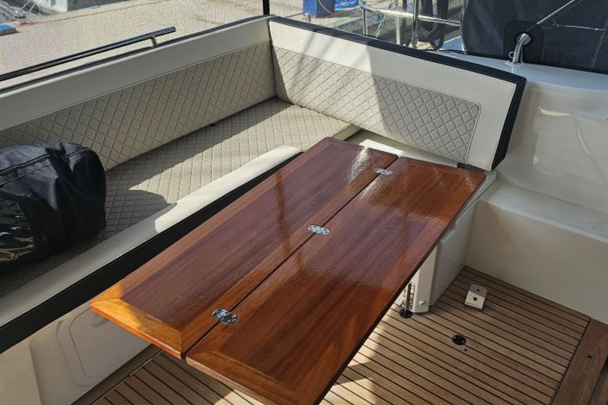 Deck of Sierra, a Jeanneau NC 37 yacht at Grad Biograd na Moru, Croatia