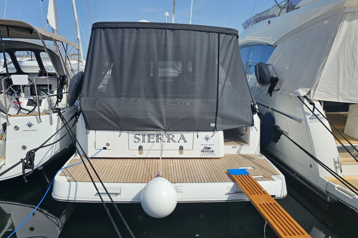 Exterior view of Sierra, a Jeanneau NC 37 yacht at Grad Biograd na Moru, Croatia