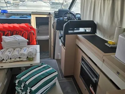 Salon of Sierra, a Jeanneau NC 37 yacht at Grad Biograd na Moru, Croatia