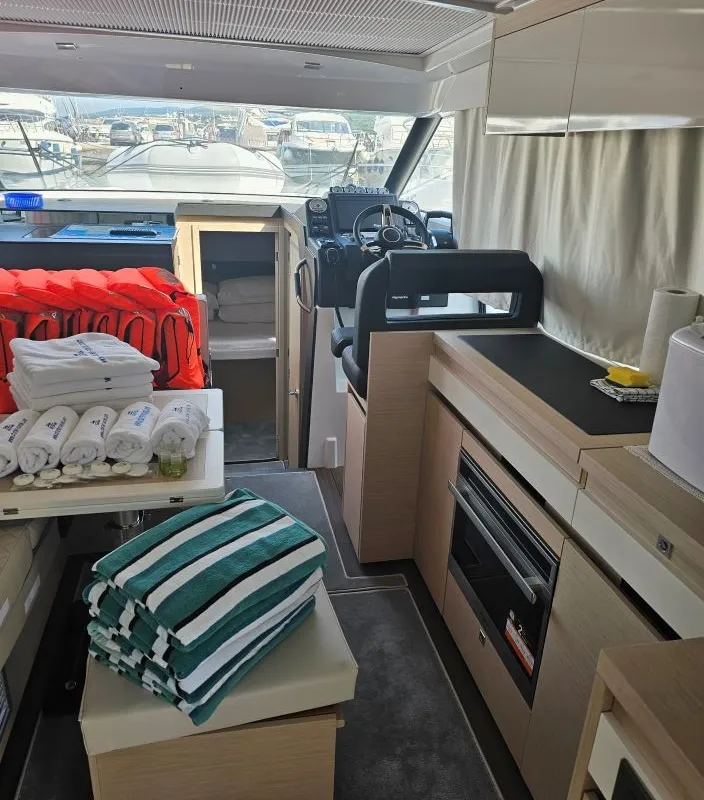 Salon of Sierra, a Jeanneau NC 37 yacht at Grad Biograd na Moru, Croatia