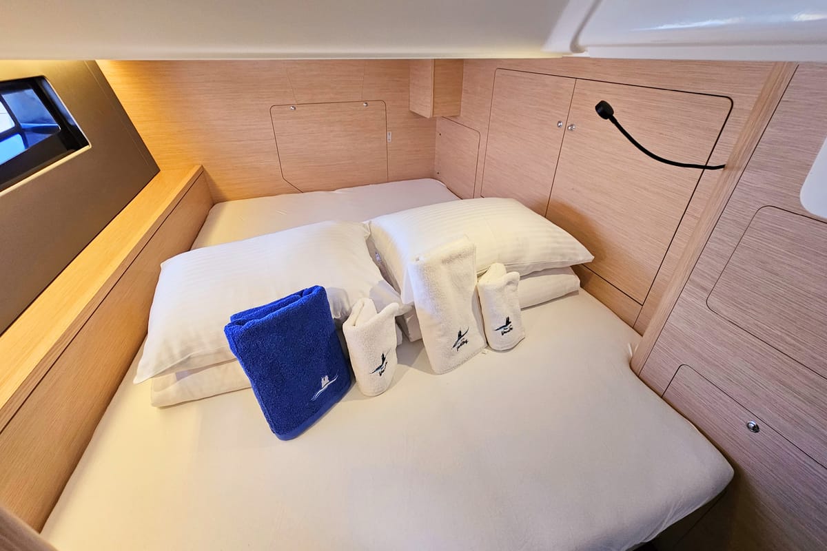 Cabin on Virtuoso, a Dufour 44 sailboat at Grad Kaštela, Croatia