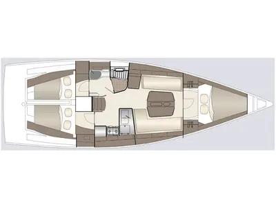 Floor plan of Carla , a Dehler 38 sailboat at Punat, Croatia