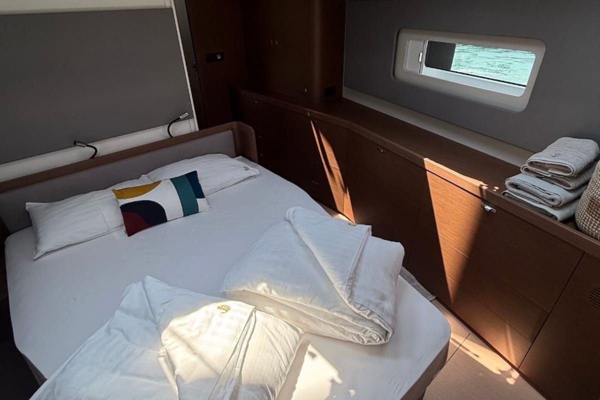 Cabin on Scorpio III, a Beneteau Oceanis 60 sailboat at Seget Donji, Croatia