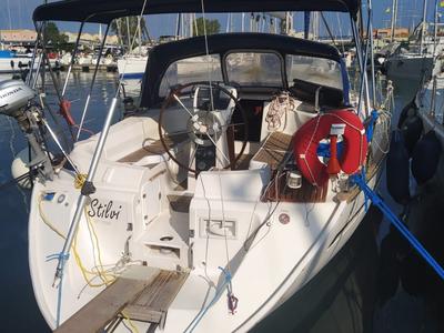 Cockpit of Stilvi, a Bavaria 42 sailboat at Municipal Unit of Lefkada, Greece