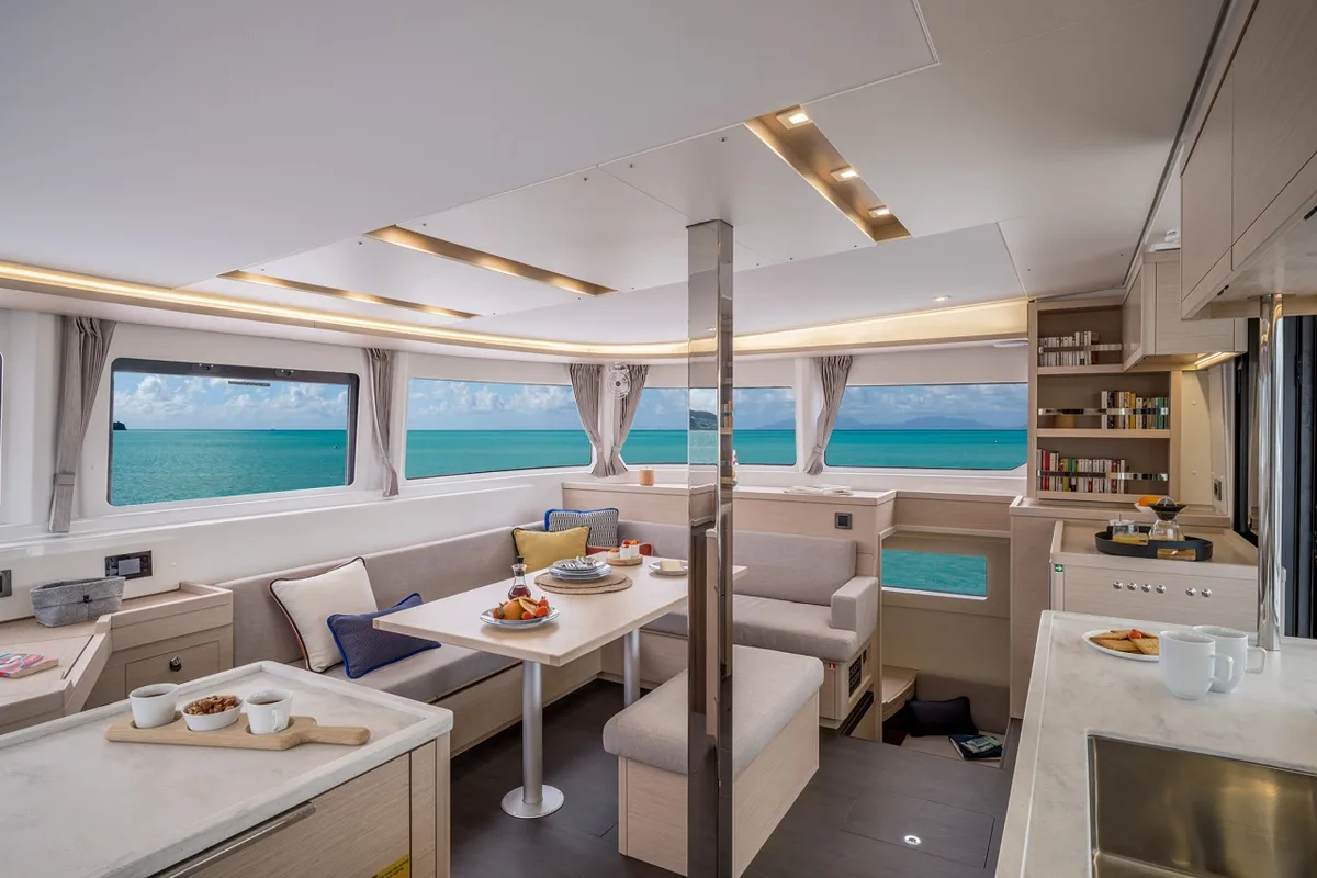Salon of Joansea, a Lagoon 46 catamaran at Grad Trogir, Croatia
