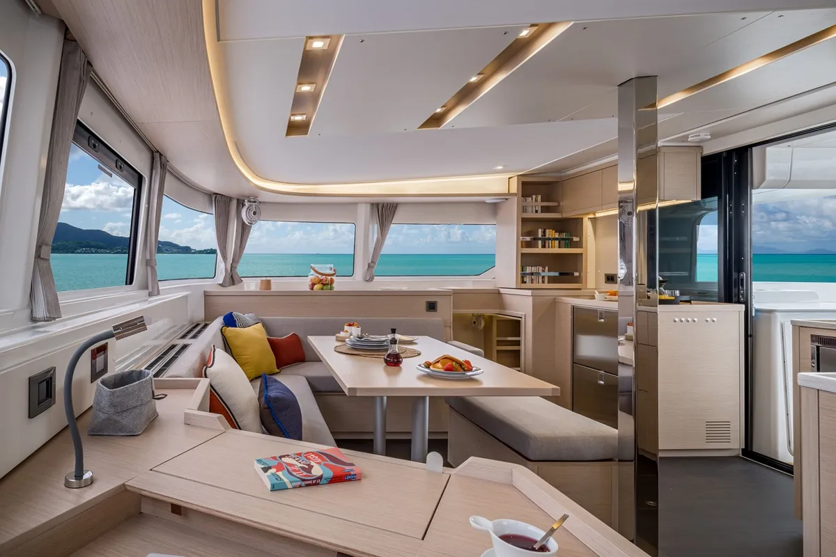 Salon of Joansea, a Lagoon 46 catamaran at Grad Trogir, Croatia