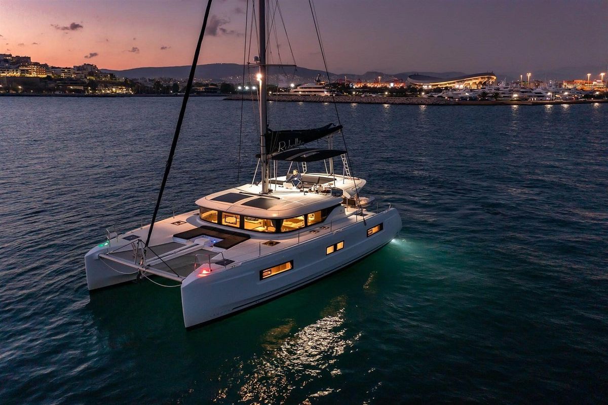 Exterior view of Joansea, a Lagoon 46 catamaran at Grad Trogir, Croatia