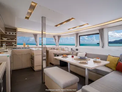 Salon of Joansea, a Lagoon 46 catamaran at Grad Trogir, Croatia