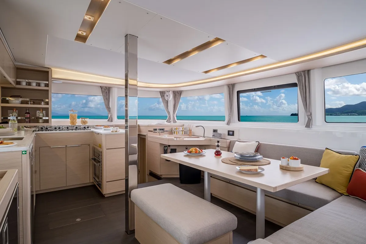 Salon of Joansea, a Lagoon 46 catamaran at Grad Trogir, Croatia
