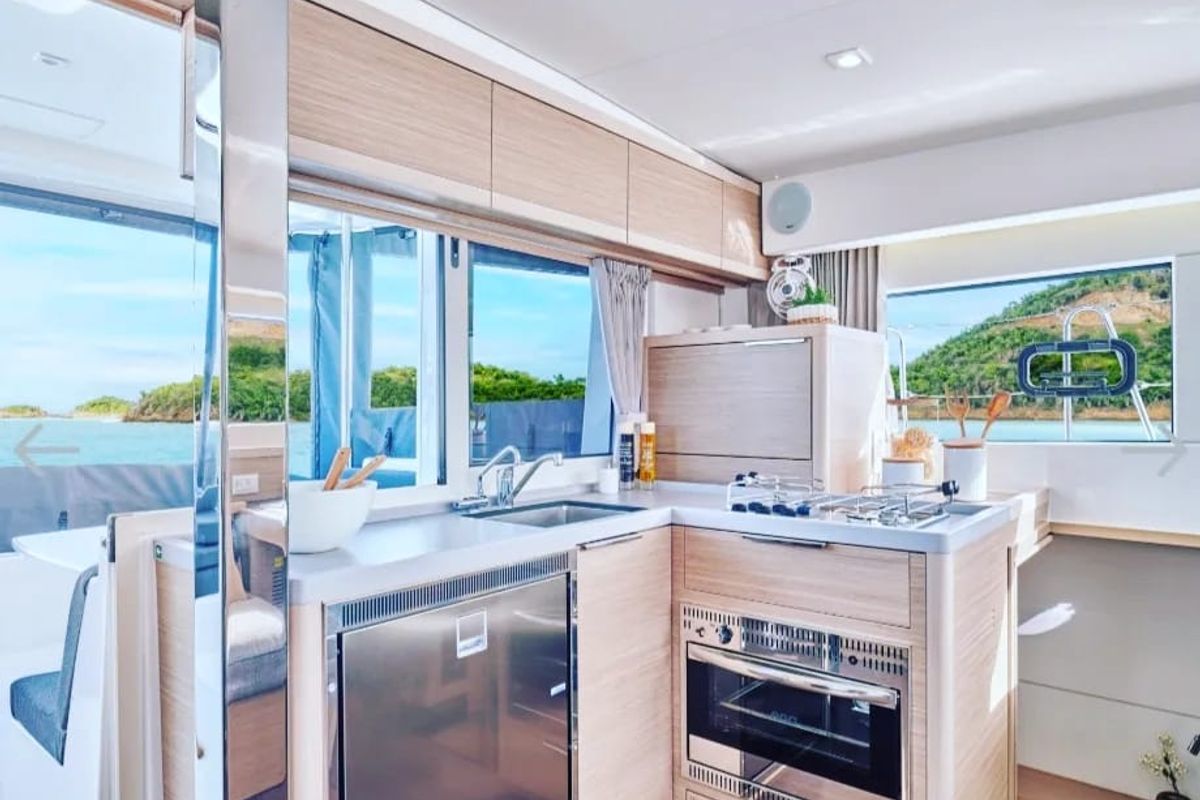 Galley of Nerea, a Lagoon 40 catamaran at Marsala, Italy