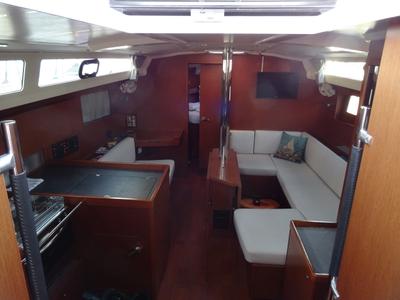 Salon of Ariadne, a Beneteau Oceanis 41.1 sailboat at Athens, Greece
