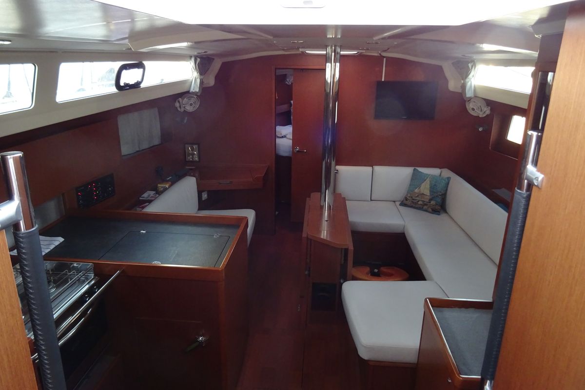 Salon of Ariadne, a Beneteau Oceanis 41.1 sailboat at Athens, Greece