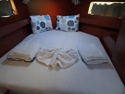Cabin on Ariadne, a Beneteau Oceanis 41.1 sailboat at Athens, Greece