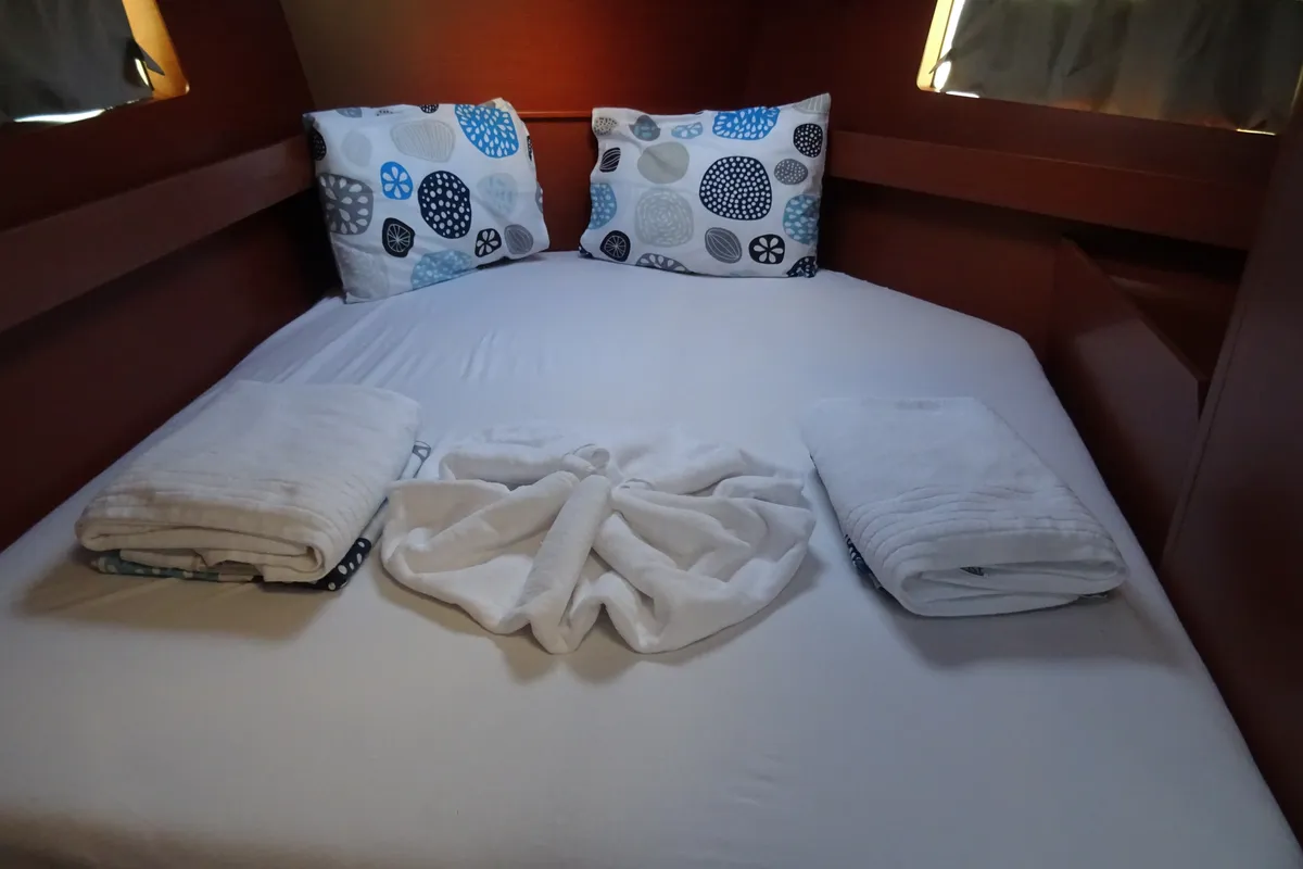 Cabin on Ariadne, a Beneteau Oceanis 41.1 sailboat at Athens, Greece