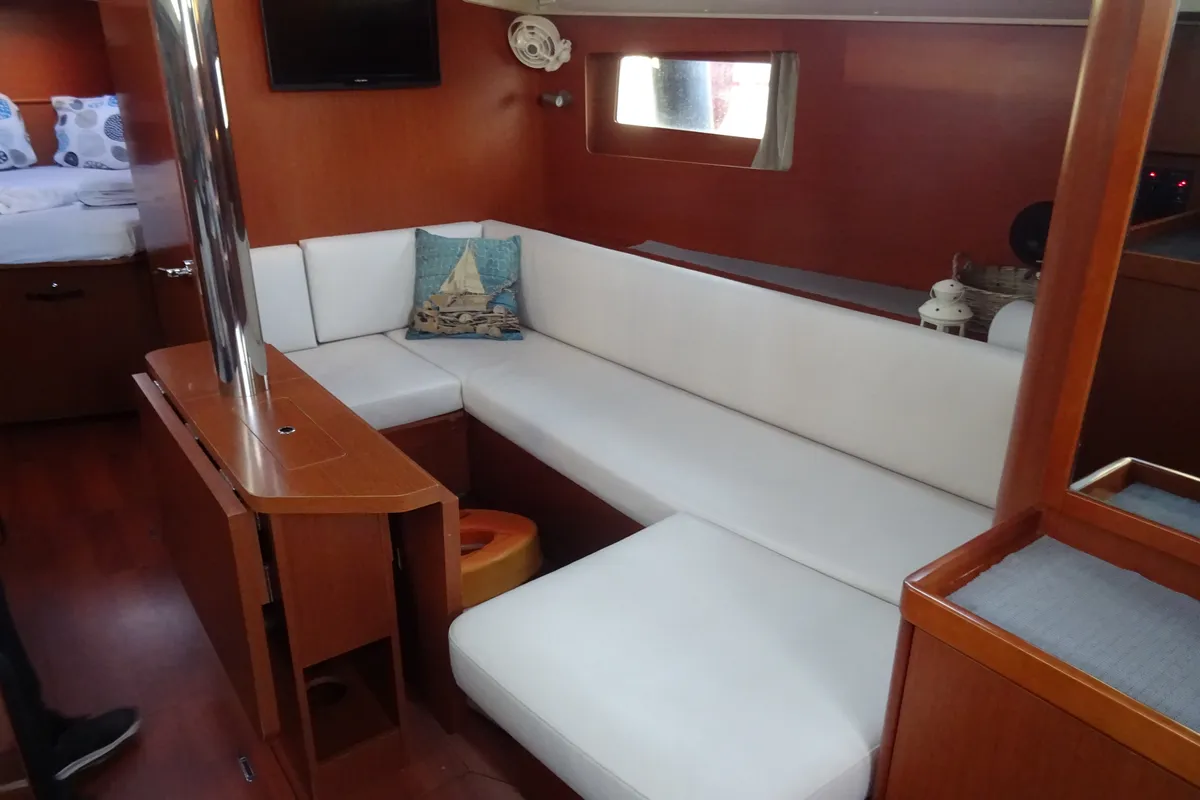 Salon of Ariadne, a Beneteau Oceanis 41.1 sailboat at Athens, Greece