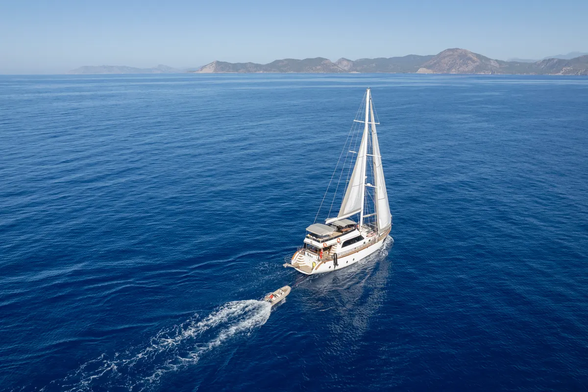 Exterior view of Premium, a Gulet Motor sailer yacht at Fethiye, Turkey