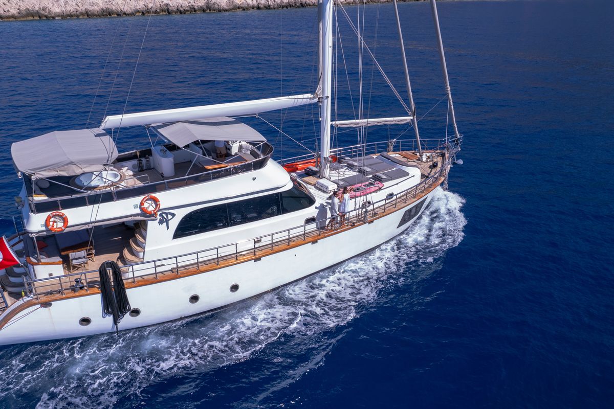 Exterior view of Premium, a Gulet Motor sailer yacht at Fethiye, Turkey