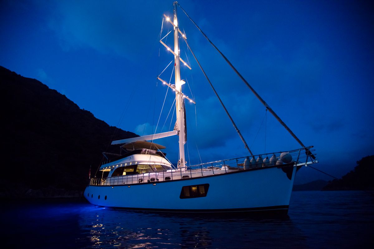 Exterior view of Premium, a Gulet Motor sailer yacht at Fethiye, Turkey