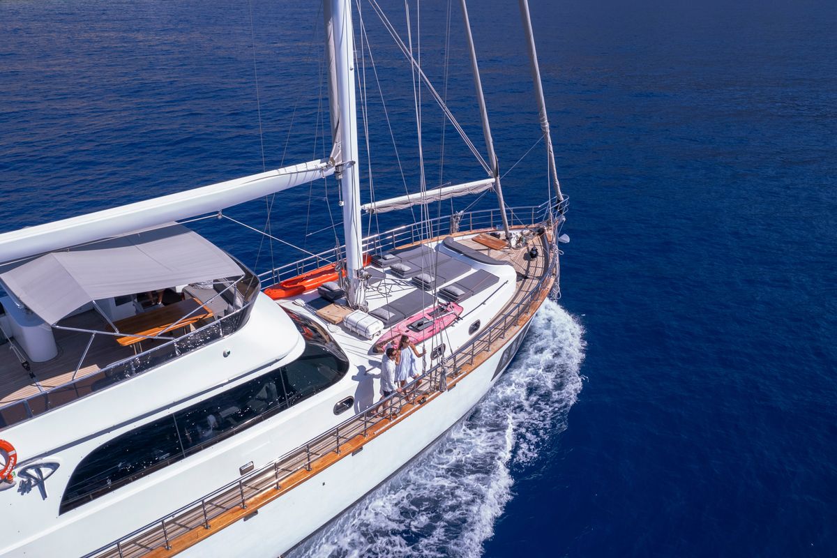 Exterior view of Premium, a Gulet Motor sailer yacht at Fethiye, Turkey