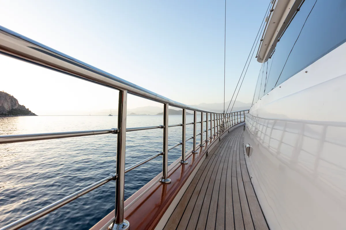 Deck of Premium, a Gulet Motor sailer yacht at Fethiye, Turkey
