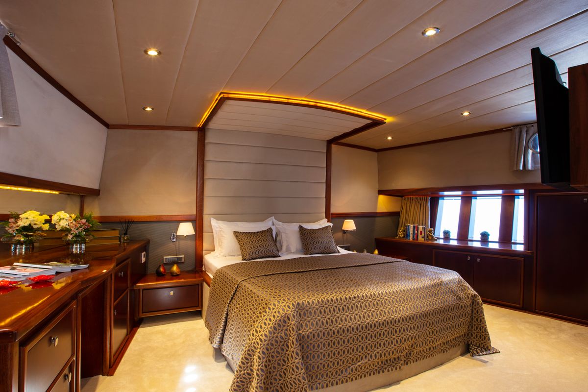 Cabin on Premium, a Gulet Motor sailer yacht at Fethiye, Turkey