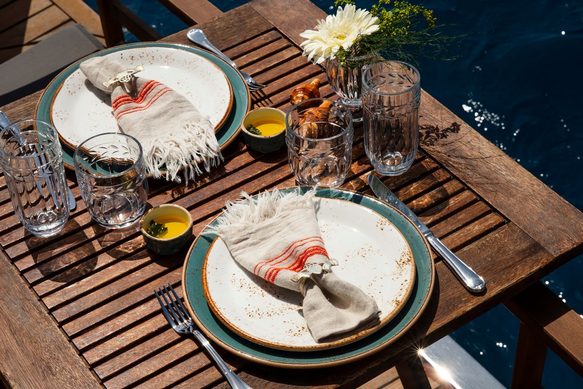 Deck of Premium, a Gulet Motor sailer yacht at Fethiye, Turkey