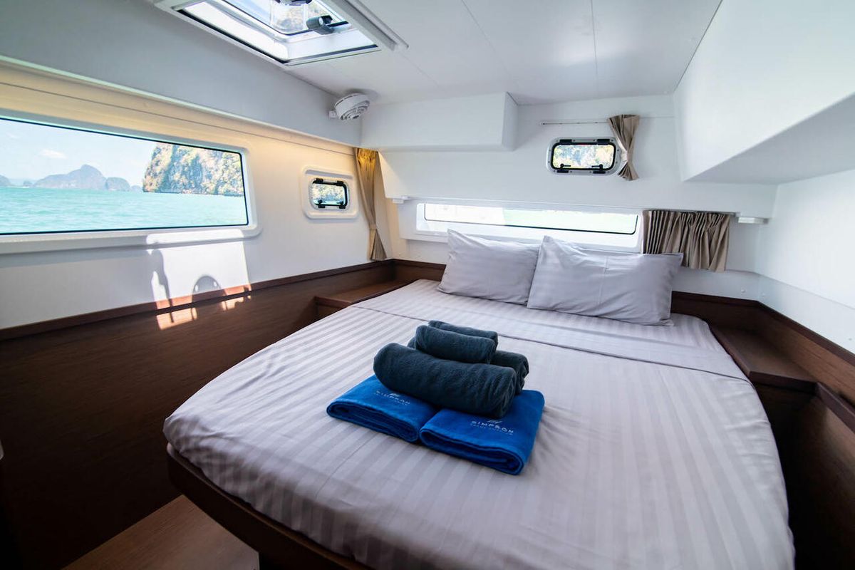 Cabin on Cloud Dancer, a Lagoon 42 catamaran at Pa Khlok, Thailand