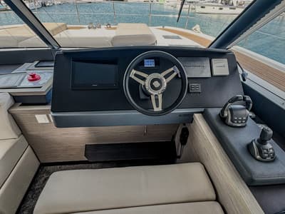 Cockpit of Mala, a Fountaine Pajot MY5 catamaran at Seget Donji, Croatia