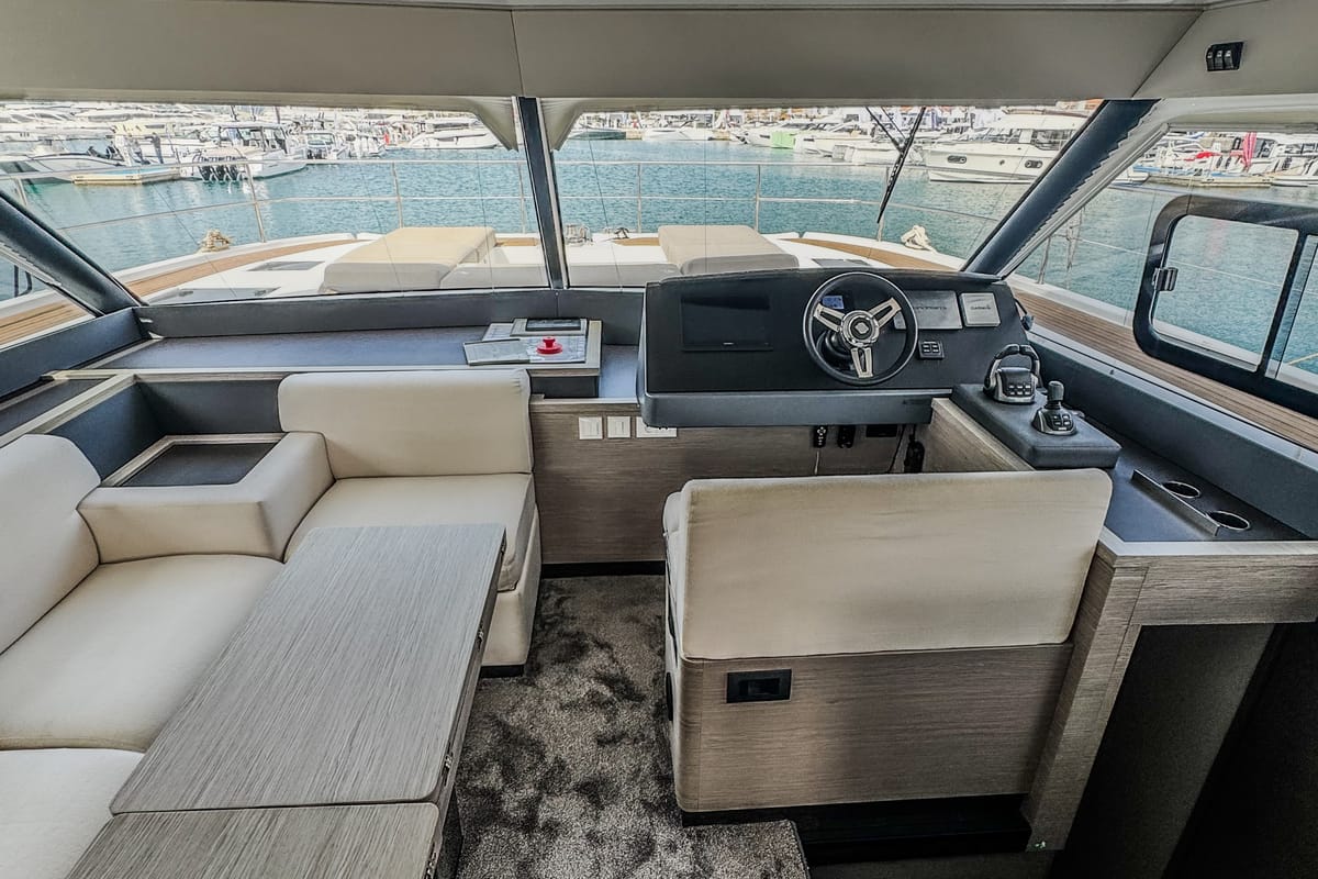 Salon of Mala, a Fountaine Pajot MY5 catamaran at Seget Donji, Croatia