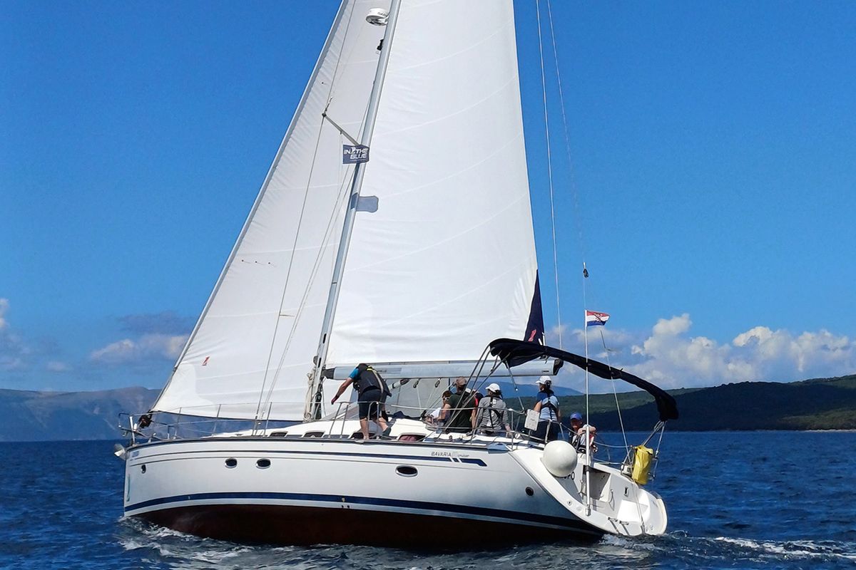 Exterior view of Canelupo, a Bavaria 50 Cruiser sailboat at Punat, Croatia