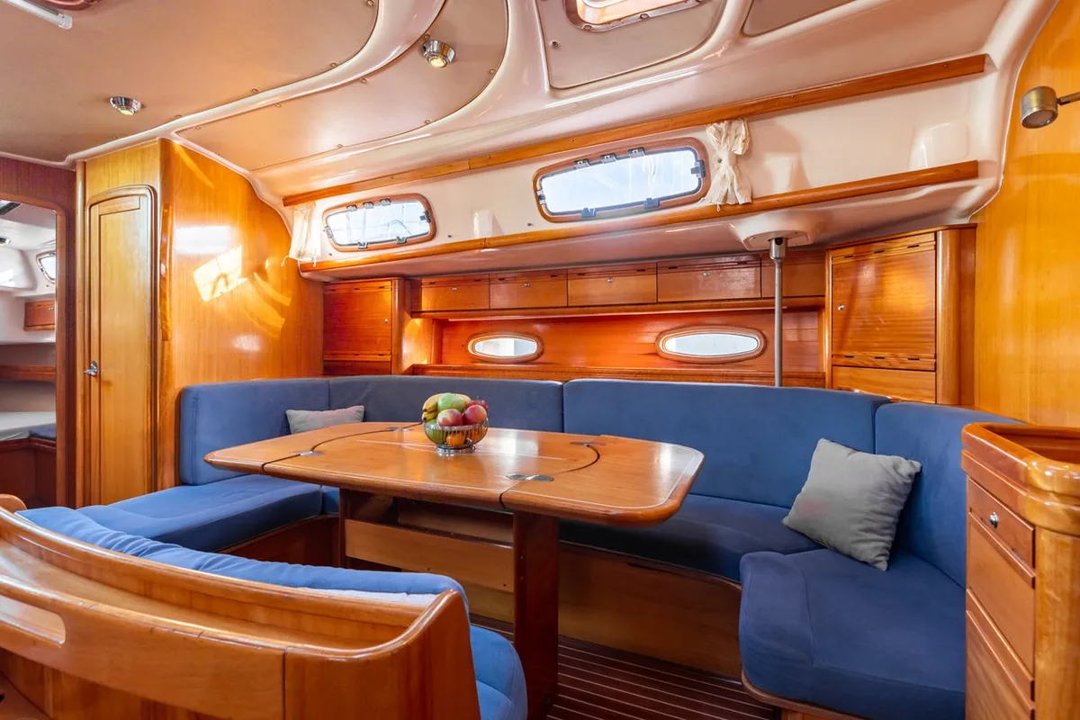 Salon of Canelupo, a Bavaria 50 Cruiser sailboat at Punat, Croatia
