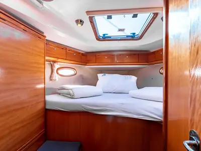 Cabin on Canelupo, a Bavaria 50 Cruiser sailboat at Punat, Croatia