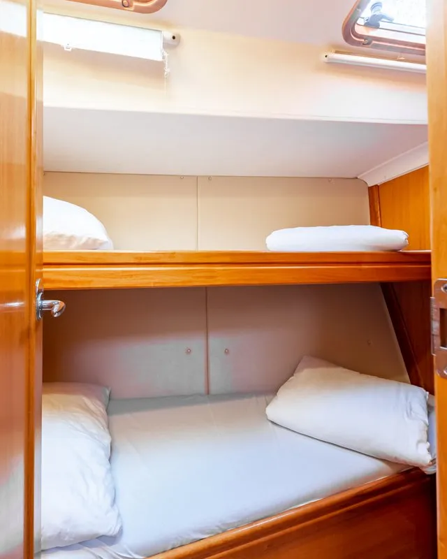 Cabin on Canelupo, a Bavaria 50 Cruiser sailboat at Punat, Croatia