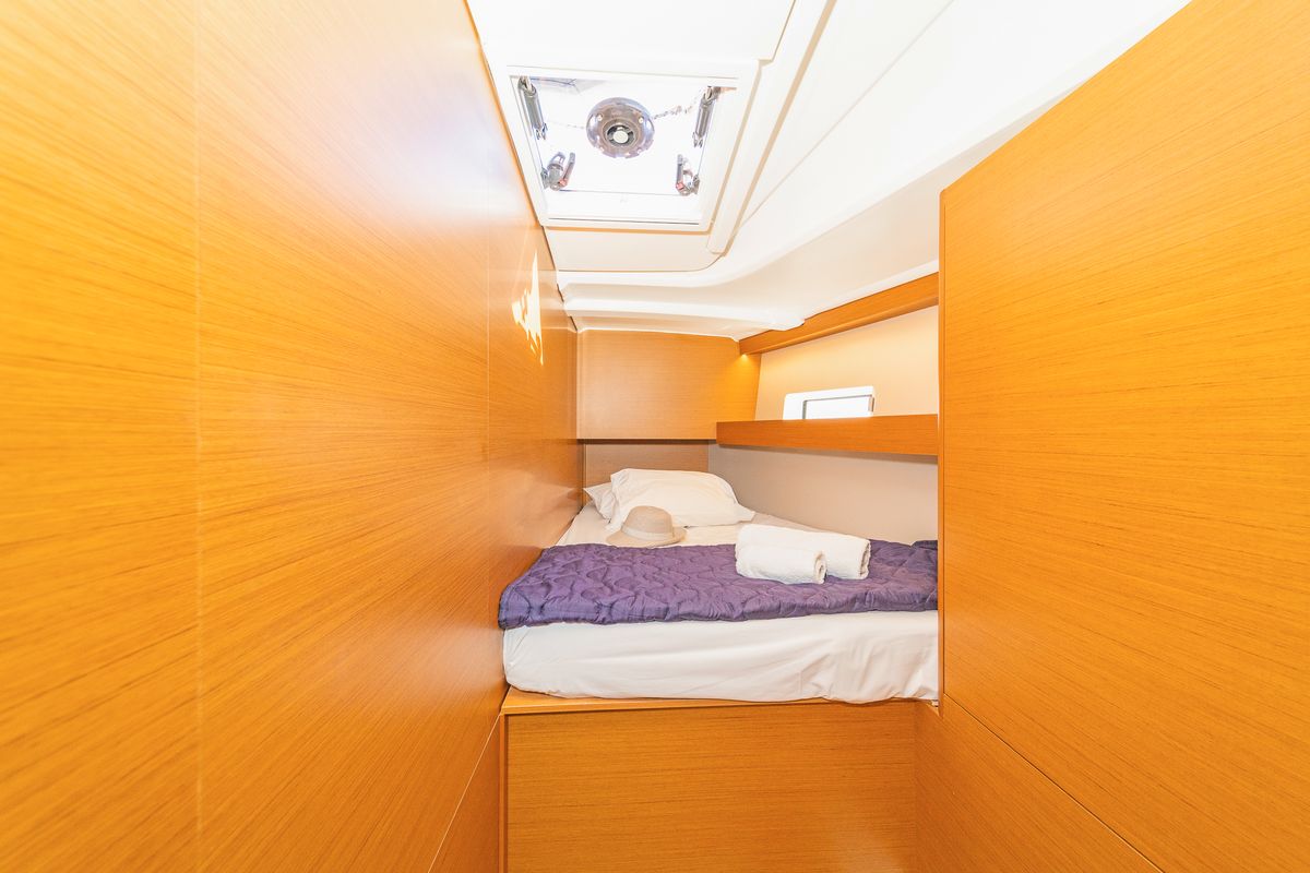 Cabin on Capt. Jack Sparrow, a Jeanneau Sun Odyssey 490 sailboat at Municipal Unit of Lefkada, Greece