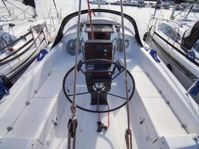 Cockpit of Kalska Brama, a Northman Maxus 33.1 RS sailboat at Sztynort, Poland