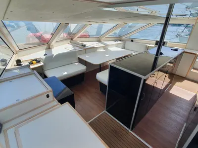 Salon of Upwind, a Custom Made Upwind 50 Eco catamaran at Grad Trogir, Croatia
