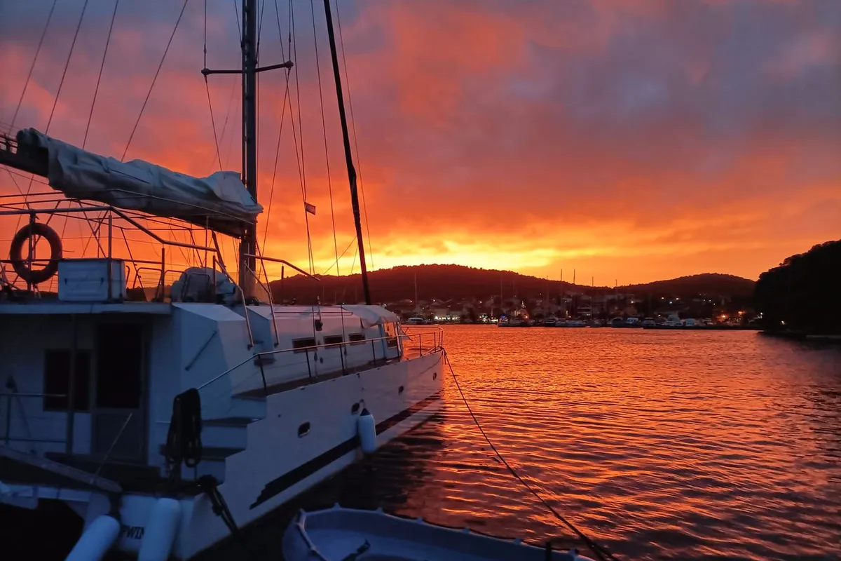 Upwind, a Custom Made Upwind 50 Eco catamaran at Grad Trogir, Croatia