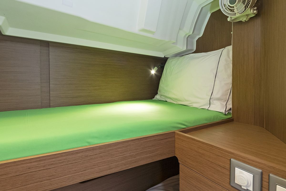 Cabin on Salty Kiss, a Beneteau Oceanis 46.1 sailboat at Kos, Greece