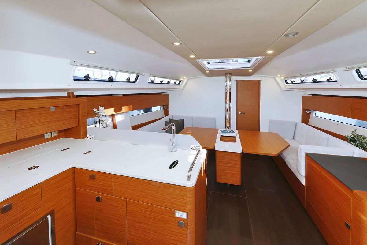 Salon of Bela, a Hanse Yachts Hanse 410 sailboat at Grad Biograd na Moru, Croatia