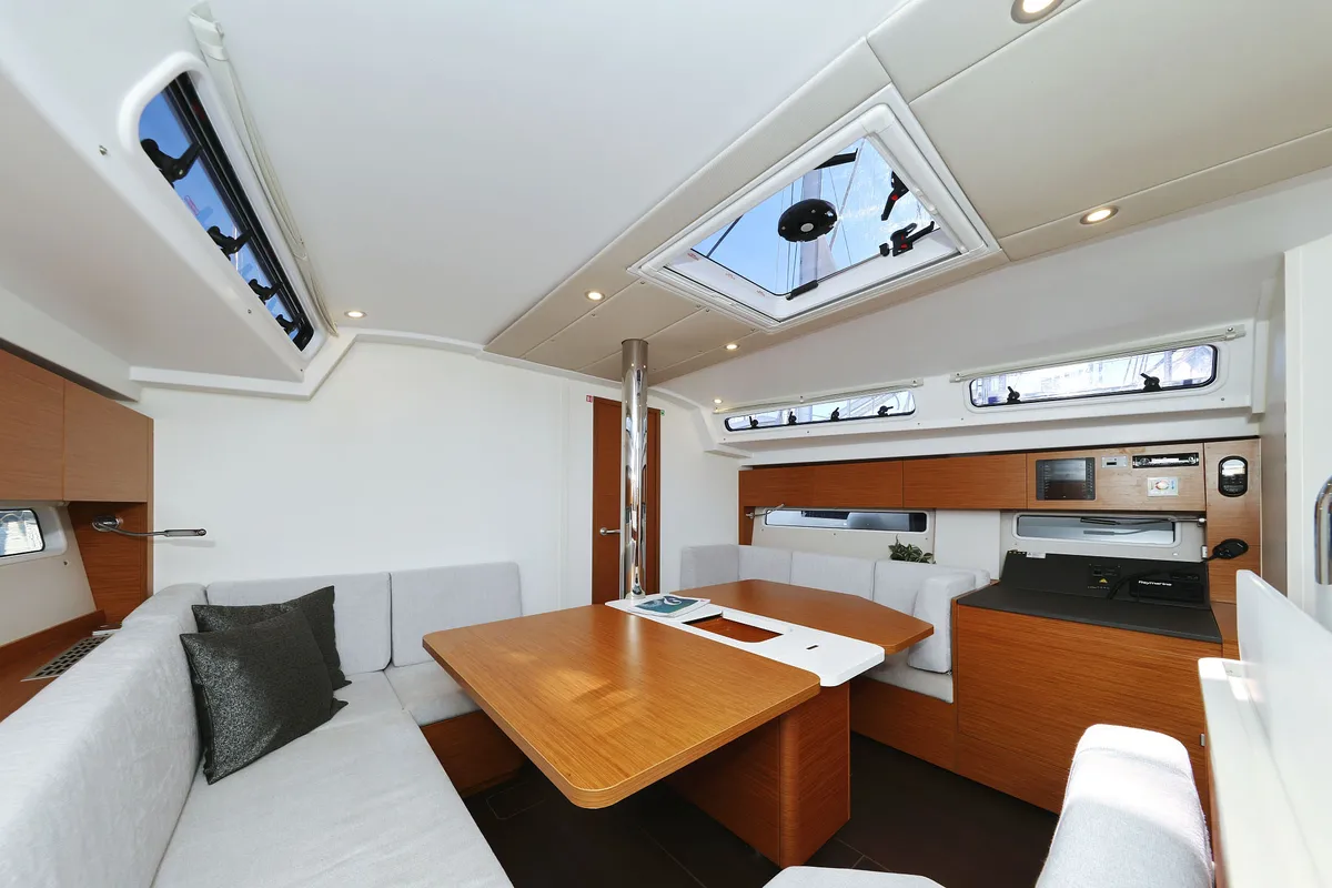 Salon of Bela, a Hanse Yachts Hanse 410 sailboat at Grad Biograd na Moru, Croatia