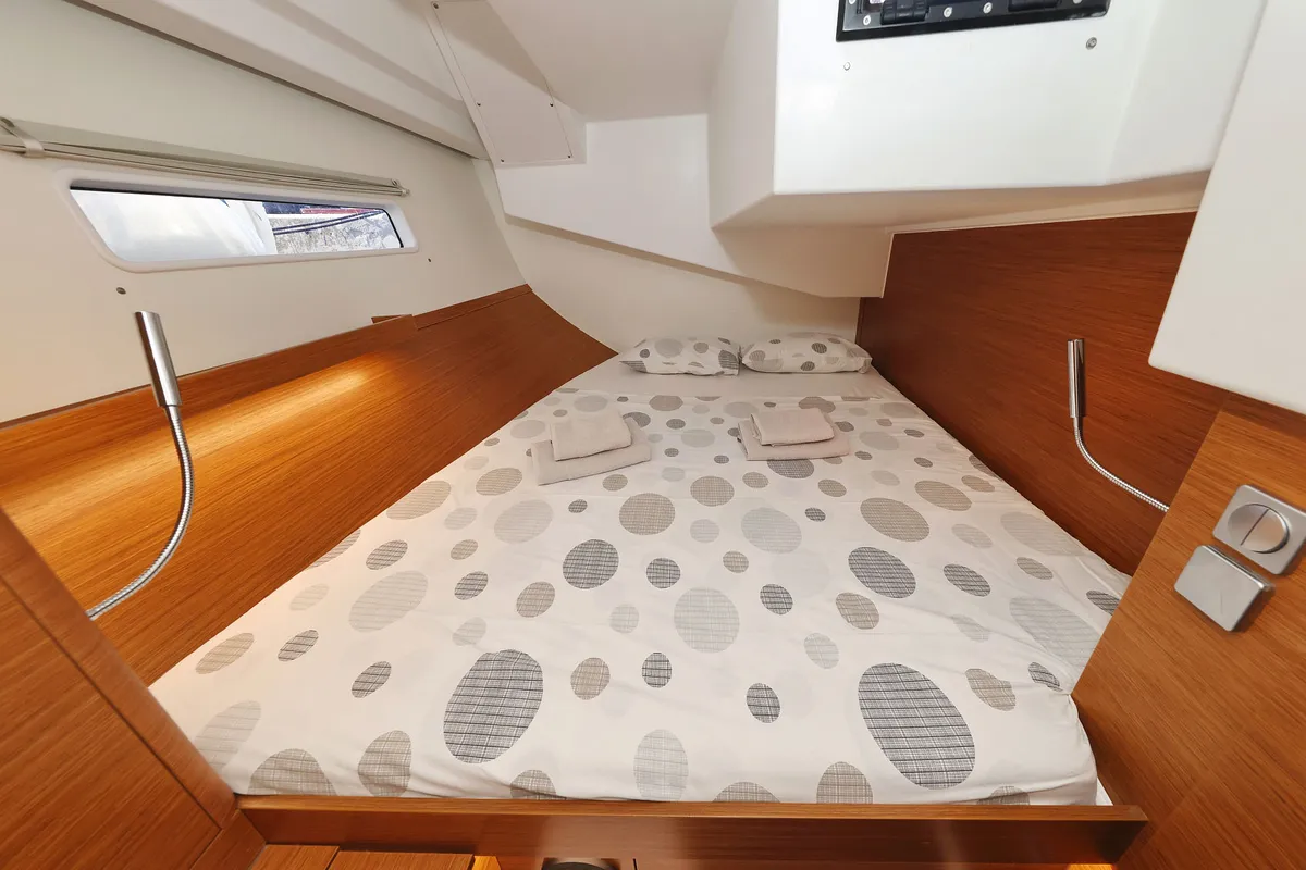 Cabin on Bela, a Hanse Yachts Hanse 410 sailboat at Grad Biograd na Moru, Croatia