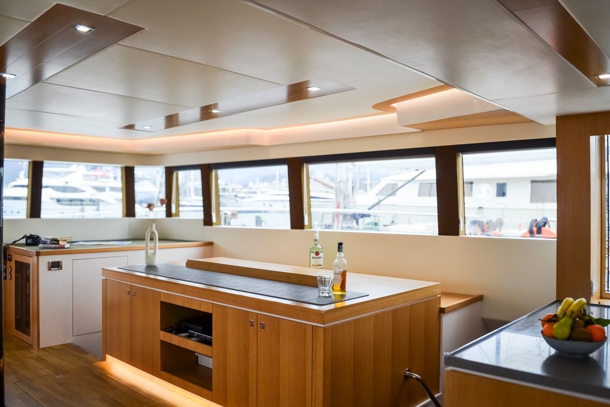 Salon of October, a Mazarin Yachts Mazarin 55 catamaran at Seget Donji, Croatia