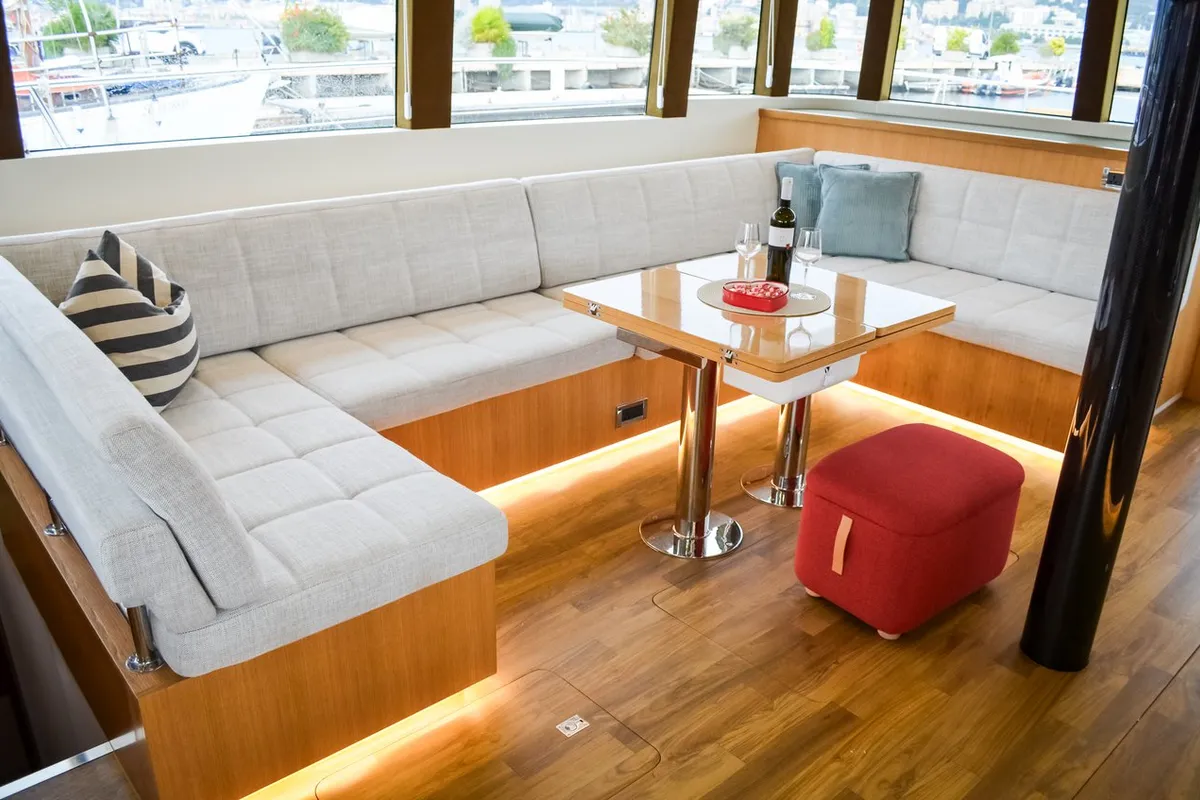 Galley of October, a Mazarin Yachts Mazarin 55 catamaran at Seget Donji, Croatia